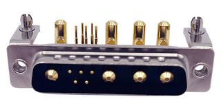 NORCOMP 684M9W4103L621 连接器, 组合式D-SUB, Power-D 684M Series, DB-9W4, 插头, 9 触点, 5信号, 4电源, 焊接