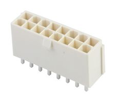 MOLEX 87427-1642.. 引脚针座, 线至板, 4.2 mm, 2 排, 16 触点, 通孔直型, Mini-Fit Jr. 87427 Series