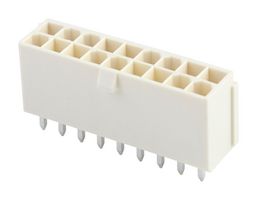 MOLEX 87427-1842 引脚针座, 线至板, 4.2 mm, 2 排, 18 触点, 通孔直型, Mini-Fit Jr. 87427 Series
