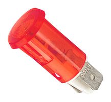BULGIN LIMITED C058900NAA 氖指示灯, 230 VAC, 快速连接, 红色, 12.7 mm, 拱顶, 30 mA