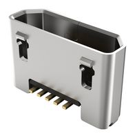 GCT USB3190-GF-C USB Connector, Micro USB Type B, USB 2.0, Receptacle, 5 Ways, Surface Mount, Through Hole Mount
