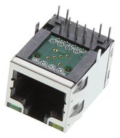 AMPHENOL COMMUNICATIONS SOLUTIONS RJE1A1885411 模块连接器, RJ45 插座, 1 x 1 (端口), 8P8C, Cat5e, 通孔安装