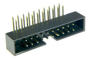 MULTICOMP PRO MP008645 引脚针座, 线至板, 2 mm, 2 排, 20 触点, 通孔直角, MCP 2MM RA
