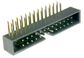 MULTICOMP PRO MP008646 引脚针座, 线至板, 2 mm, 2 排, 26 触点, 通孔直角, MCP 2MM RA