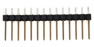 AMPHENOL COMMUNICATIONS SOLUTIONS 78511-214HLF 引脚针座, 板至板, 2.54 mm, 1 排, 14 触点, 通孔直型, BergStik II 78511 Series