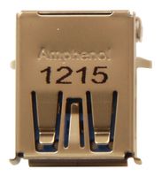 AMPHENOL COMMUNICATIONS SOLUTIONS GSB3111311HR USB Connector, USB Type A, USB 3.0, Receptacle, 9 Ways, Through Hole Mount, Right Angle