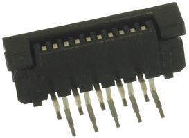 AMPHENOL COMMUNICATIONS SOLUTIONS SLW10R-1C7LF FFC / FPC Board Connector, 1 mm, 10 Contacts, Receptacle, Through Hole Straight, Bottom