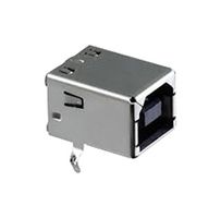 AMPHENOL COMMUNICATIONS SOLUTIONS UE27BC54130 连接器, USB, USB B, USB 2.0, 插座, 4 路, 通孔安装, 直角型