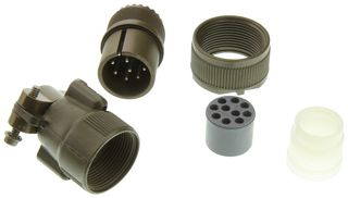 ITT CANNON MS3106F18-1P Circular Connector, MIL-DTL-5015 Series, MS3106 Series, Straight Plug, 10 Contacts, Solder Pin