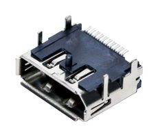 MOLEX 47272-0029 DisplayPort连接器, 20 触点, 插座, 电路板安装, 表面安装 直角, 镀金触芯, 黄铜主体