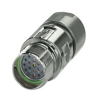 PHOENIX CONTACT 1629102 传感器连接器, M23 PRO Series, M23, 母, 16个信号 + 2个电源 + PE路, 压接插座-不包含触芯, 直形线缆安装