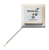 TAOGLAS ADFGP.50A.07.0100C Antenna, Patch, 1.602 GHz, 3.2 dBi, Right Hand Circular, UFL Connector