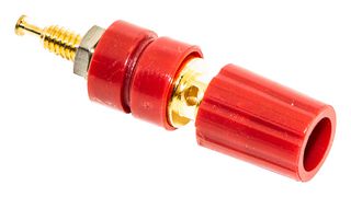 MUELLER ELECTRIC BU-P3770-2 接线柱, 15 A, 2500 Vrms, 镀金触芯, 面板安装, 红色