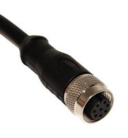 MUELLER ELECTRIC BU-1406105 Sensor Cable, A Coding, M12 Receptacle, Free End, 8 Positions, 2 m, 6.56 ft