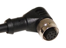 MUELLER ELECTRIC BU-22731031 Sensor Cable, A Coding, 90° M12 Receptacle, Free End, 8 Positions, 1.5 m, 4.92 ft