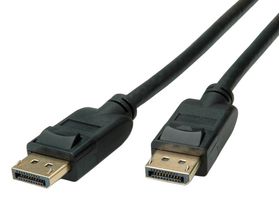 ROLINE 11.44.5810 Audio / Video Cable Assembly, DisplayPort Plug, DisplayPort Plug, 3.3 ft, 1 m, Black