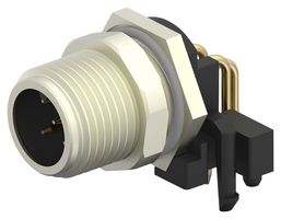 TE CONNECTIVITY T4144015051-000 Sensor Connector, M12, Male, 5 Positions, PCB Pin, Right Angle Panel Mount