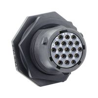 SOURIAU-SUNBANK / EATON UTSX714E19S 圆形连接器, Standard Circular Connector, TRIM TRIO UTSX Series, 锁紧螺母插座, 19 触点, 焊接插座, 卡口