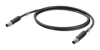 WEIDMULLER 2726070020 Ethernet Cable, M8, SPE Plug to SPE Plug, UTP (Unshielded Twisted Pair), Black, 2 m, 6.6 ft