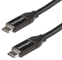 STARTECH USB2C5C50CM USB线缆,0.5 m USB-C转USB-C线缆,支持5A PD,公/公,USB 2.0,USB-IF认证