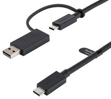STARTECH USBCCADP USB线缆，3ft/1m USB-C线缆带USB-A转接头，混合型USB-C线缆（USB-C端10Gbps，USB-A端5Gbps）