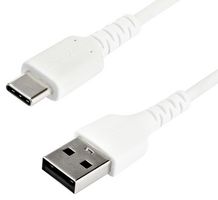 STARTECH RUSB2AC2MW USB线缆,2m/6.6ft USB 2.0转USB-C线缆,白色,芳纶纤维,EMI屏蔽