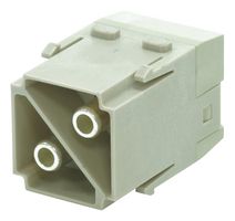 MULTICOMP PRO MP009485 Heavy Duty Connector, MP-HM INSERTS, Module, 2 Contacts, Plug, Screw Pin
