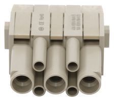 MULTICOMP PRO MP009496 重载型连接器, 40A/10A, MP-HM 嵌入件, 模块, 7触芯, 插座, 压接槽-无触芯