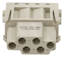 MULTICOMP PRO MP009502 Heavy Duty Connector, MP-HM INSERTS, Module, 6 Contacts, Receptacle
