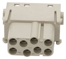 MULTICOMP PRO MP009504 Heavy Duty Connector, MP-HM INSERTS, Module, 8 Contacts, Receptacle
