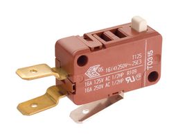 MARQUARDT 1080.0334 微动开关, 小型, 针式柱塞, SPST-常开, PC插针, 16 A