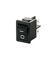 MARQUARDT 1858.1104 Rocker Switch, On-Off, DPST, Non Illuminated, Panel Mount, Black, 1858 Series