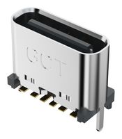 GCT USB4140-GF-0170-C 连接器, USB, 24P6C, 1.7mm, USB C, 插座, 6 路, 表面安装, 通孔安装, 垂直