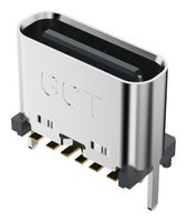 GCT USB4140-GF-0230-C 连接器, USB, 3A, 48V, 2.3mm, USB C, 插座, 6 路, 表面安装, 通孔安装, 垂直