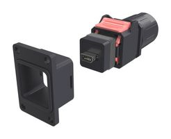 AMPHENOL COMMUNICATIONS SOLUTIONS NDHN6H2 模块连接器, 28-26AWG IDC, IX B型插头, 1 x 1 (端口), 10P10C, Cat6a, IP67, 面板安装