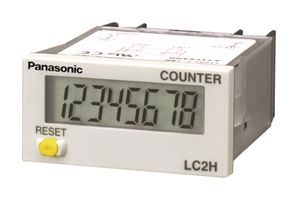 PANASONIC LC2HFE2KKJ 面板计数器,LCD,8位,8.7mm数字,45 mm x 22.2 mm,LC2H系列
