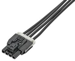 MOLEX 145130-0403 Cable Assembly, Nano-Fit Receptacle to Nano-Fit Receptacle, 4 Ways, 2.5 mm, 1 Row, 300 mm, 11.8 "