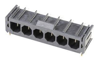 MOLEX 172043-0602 引脚针座, 线至板, 7.5 mm, 1 排, 6 触点, 通孔直角, Super Sabre 172043 Series
