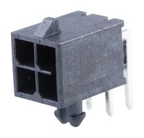 MOLEX 212528-0401 引脚针座, 线至板, 3 mm, 2 排, 4 触点, 通孔直角, Micro-Fit+ 212528 Series