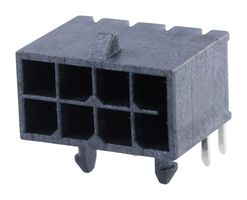 MOLEX 212528-0801 Pin Header, Wire-to-Board, 3 mm, 2 Rows, 8 Contacts, Through Hole Right Angle