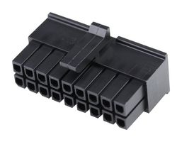 MOLEX 43025-1810 连接器外壳, 黑色, Micro-Fit 3.0 43025 Series, 插座, 18 路, 3 mm