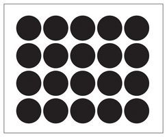 MULTICOMP PRO MP010415 Label, Round, Self Adhesive, 25 mm, Paper, Black