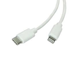 ROLINE 11.02.8335 USB线缆, C型插头至Lightning插头, 1 m, 3.3 ft, USB 2.0, 白色, 电子标记线缆