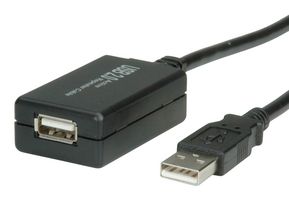 MULTICOMP PRO MP010447 USB线缆, A型插头至A型插座, 12 m, 39.4 ft, USB 2.0, 黑色
