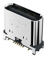 GCT USB4145-03-0070-C USB Connector, 5A, 48V, 240W, 0.7mm, USB Type C, USB 2.0, Receptacle, 16 Ways