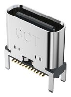 GCT USB4160-03-0230-C USB Connector, 5A, 48V, 240W, 2.3mm, USB Type C, USB 3.2, Receptacle, 24 Ways