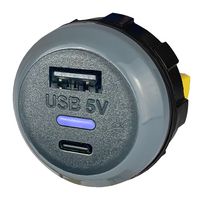 ALFATRONIX PVPWP-AC USB充电器插座, IP65, PVPWp Series, 3.6 A, 24 V, 2端口, USB A型, USB C型