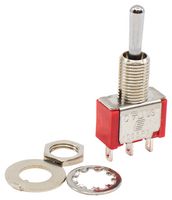 E-SWITCH 100SP3T1B1M1QEH Toggle Switch, Miniature, On-Off-On, SPDT, Non Illuminated, 100 Series, Panel Mount, 5 A