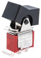 E-SWITCH 300SP1J1BLKM6QE Rocker Switch, Miniature, On-None-On, SPDT, Non Illuminated, Through Hole, Black, 300 Series