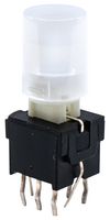 E-SWITCH LP4OA1PBCTR Pushbutton Switch, LP4 Series, DPDT-NC, Momentary, Round, Transparent